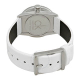 Calvin Klein Accent Silver Dial White Leather Strap Watch for Women - K2Y2Y1KW