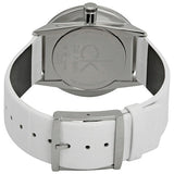 Calvin Klein Accent Silver Dial White Leather Strap Watch for Men - K2Y2X1KW