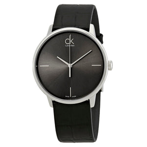 Buy Shop Calvin Klein Accent Black Dial Black Leather Strap Watch for Men - K2Y2X1C3 USA Online
