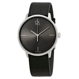 Calvin Klein Accent Black Dial Black Leather Strap Watch for Men - K2Y2X1C3