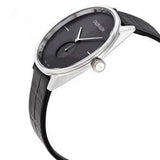 Calvin Klein Accent Black Dial Black Leather Strap Watch for Men - K2Y211C3