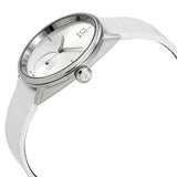 Calvin Klein Accent Silver Dial White Leather Strap Watch for Women - K2Y231K6