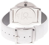 Buy Shop Calvin Klein Accent Silver Dial White Leather Strap Watch for Men - K2Y2X1KW USA Online