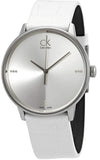 Buy Shop Calvin Klein Accent Silver Dial White Leather Strap Watch for Men - K2Y2X1KW USA Online