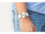 Buy Shop Calvin Klein Accent Silver Dial White Leather Strap Watch for Women - K2Y211K6 USA Online