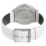 Buy Shop Calvin Klein Accent Silver Dial White Leather Strap Watch for Women - K2Y211K6 USA Online