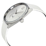 Buy Shop Calvin Klein Accent Silver Dial White Leather Strap Watch for Women - K2Y211K6 USA Online