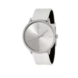 Buy Shop Calvin Klein Accent Silver Dial White Leather Strap Watch for Women - K2Y211K6 USA Online
