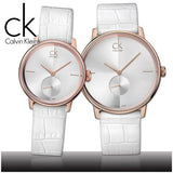 Buy Shop Calvin Klein Accent Silver Dial White Leather Strap Watch for Women - K2Y216K6 USA Online