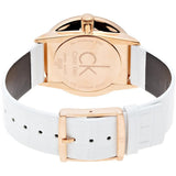Buy Shop Calvin Klein Accent Silver Dial White Leather Strap Watch for Women - K2Y216K6 USA Online
