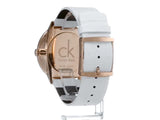 Buy Shop Calvin Klein Accent Silver Dial White Leather Strap Watch for Women - K2Y216K6 USA Online
