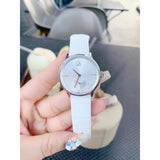 Buy Shop Calvin Klein Accent Silver Dial White Leather Strap Watch for Women - K2Y231K6 USA Online