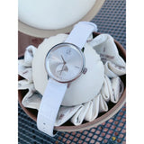 Buy Shop Calvin Klein Accent Silver Dial White Leather Strap Watch for Women - K2Y231K6 USA Online