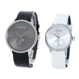 Buy Shop Calvin Klein Accent Silver Dial White Leather Strap Watch for Women - K2Y231K6 USA Online