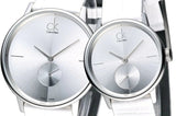 Buy Shop Calvin Klein Accent Silver Dial White Leather Strap Watch for Women - K2Y231K6 USA Online