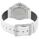 Buy Shop Calvin Klein Accent Silver Dial White Leather Strap Watch for Women - K2Y231K6 USA Online