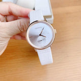 Buy Shop Calvin Klein Accent Silver Dial White Leather Strap Watch for Women - K2Y236K6 USA Online