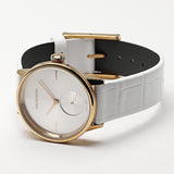 Buy Shop Calvin Klein Accent Silver Dial White Leather Strap Watch for Women - K2Y236K6 USA Online