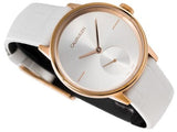 Buy Shop Calvin Klein Accent Silver Dial White Leather Strap Watch for Women - K2Y236K6 USA Online