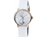 Buy Shop Calvin Klein Accent Silver Dial White Leather Strap Watch for Women - K2Y236K6 USA Online