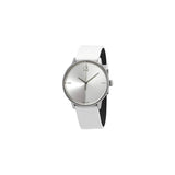 Buy Shop Calvin Klein Accent Silver Dial White Leather Strap Watch for Women - K2Y2X1K6 USA Online