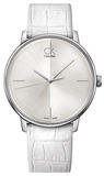 Buy Shop Calvin Klein Accent Silver Dial White Leather Strap Watch for Women - K2Y2X1K6 USA Online