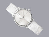 Buy Shop Calvin Klein Accent Silver Dial White Leather Strap Watch for Women - K2Y2Y1KW USA Online
