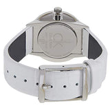 Buy Shop Calvin Klein Accent Silver Dial White Leather Strap Watch for Women - K2Y2Y1KW USA Online