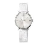 Buy Shop Calvin Klein Accent Silver Dial White Leather Strap Watch for Women - K2Y2Y1KW USA Online
