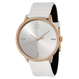 Buy Shop Calvin Klein Accent White Dial White Leather Strap Watch for Men - K2Y2X6KW USA Online