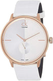 Buy Shop Calvin Klein Accent White Dial White Leather Strap Watch for Men - K2Y2X6KW USA Online
