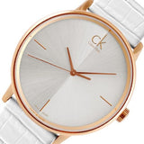 Buy Shop Calvin Klein Accent White Dial White Leather Strap Watch for Women - K2Y2X6K6 USA Online