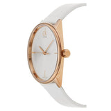 Buy Shop Calvin Klein Accent White Dial White Leather Strap Watch for Women - K2Y2X6K6 USA Online