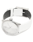 Buy Shop Calvin Klein Accent White Dial White Leather Strap Watch for Women - K2Y2Y1K6 USA Online