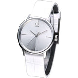 Buy Shop Calvin Klein Accent White Dial White Leather Strap Watch for Women - K2Y2Y1K6 USA Online