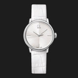 Buy Shop Calvin Klein Accent White Dial White Leather Strap Watch for Women - K2Y2Y1K6 USA Online