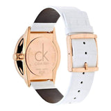 Buy Shop Calvin Klein Accent White Dial White Leather Strap Watch for Women - K2Y2Y6K6 USA Online