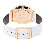 Buy Shop Calvin Klein Accent White Dial White Leather Strap Watch for Women - K2Y2Y6K6 USA Online