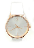 Buy Shop Calvin Klein Accent White Dial White Leather Strap Watch for Women - K2Y2Y6K6 USA Online