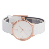 Buy Shop Calvin Klein Accent White Dial White Leather Strap Watch for Women - K2Y2Y6KW USA Online