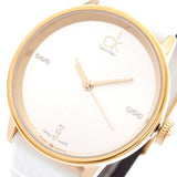 Buy Shop Calvin Klein Accent White Dial White Leather Strap Watch for Women - K2Y2Y6KW USA Online