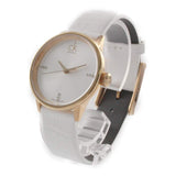 Buy Shop Calvin Klein Accent White Dial White Leather Strap Watch for Women - K2Y2Y6KW USA Online