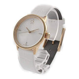 Buy Shop Calvin Klein Accent White Dial White Leather Strap Watch for Women - K2Y2Y6KW USA Online