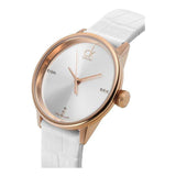 Buy Shop Calvin Klein Accent White Dial White Leather Strap Watch for Women - K2Y2Y6KW USA Online