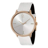Buy Shop Calvin Klein Accent White Dial White Leather Strap Watch for Women - K2Y2Y6KW USA Online
