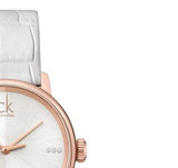 Buy Shop Calvin Klein Accent White Dial White Leather Strap Watch for Women - K2Y2Y6KW USA Online