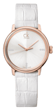 Buy Shop Calvin Klein Accent White Dial White Leather Strap Watch for Women - K2Y2Y6KW USA Online