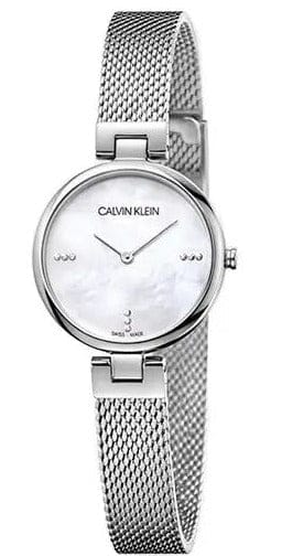 Buy Shop Calvin Klein Authentic Mother of Pearl Dial Silver Mesh Bracelet Watch for Women - K8G2312E USA Online