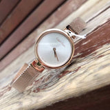 Buy Shop Calvin Klein Authentic Silver Dial Rose Gold Mesh Bracelet Watch for Women - K8G23626 USA Online