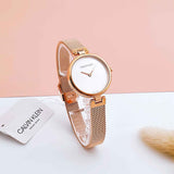 Buy Shop Calvin Klein Authentic Silver Dial Rose Gold Mesh Bracelet Watch for Women - K8G23626 USA Online